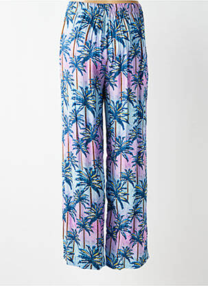 Pantalon large tissage popeline taille haute bleu LA PETITE ETOILE femme
