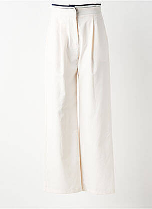 Pantalon large tissage popeline taille haute beige LA PETITE ETOILE femme