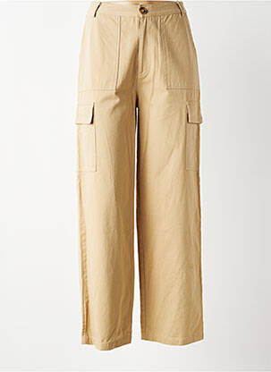 Pantalon cargo coupe droite taille haute beige LA PETITE ETOILE femme