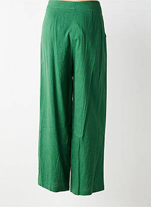 Pantalon large tissage crêpe taille haute vert LA PETITE ETOILE femme