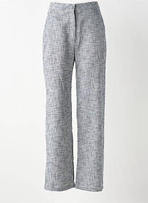 Pantalon droit taille à pinces taille haute bleu LA PETITE ETOILE femme