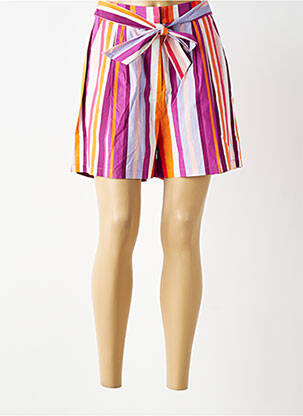 Short fermeture zippée sous rabat avec crochet taille normale violet LA PETITE ETOILE femme