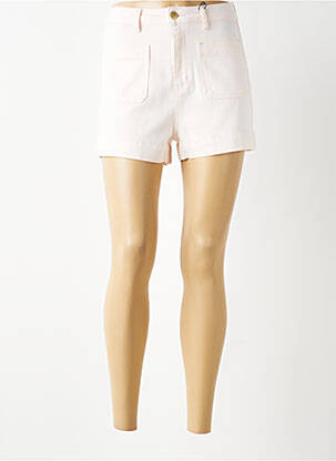 Short tissage denim taille haute rose LA PETITE ETOILE femme