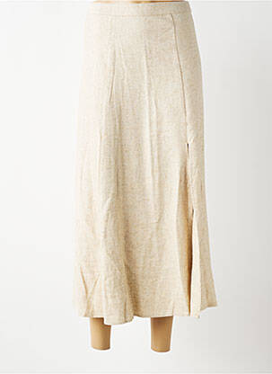 Jupe longue fermeture zippée au dos beige LA PETITE ETOILE femme