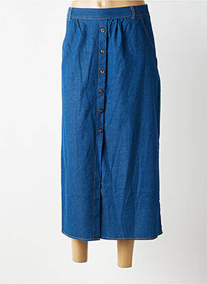 Jupe longue taille haute bleu EMILIE.K femme