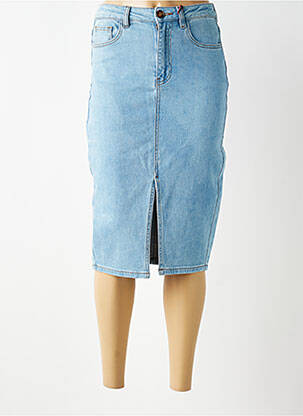 Jupe mi-longue stretch bleu LA PETITE ETOILE femme