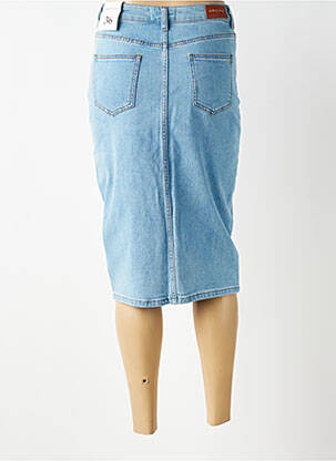 Jupe mi-longue stretch bleu LA PETITE ETOILE femme