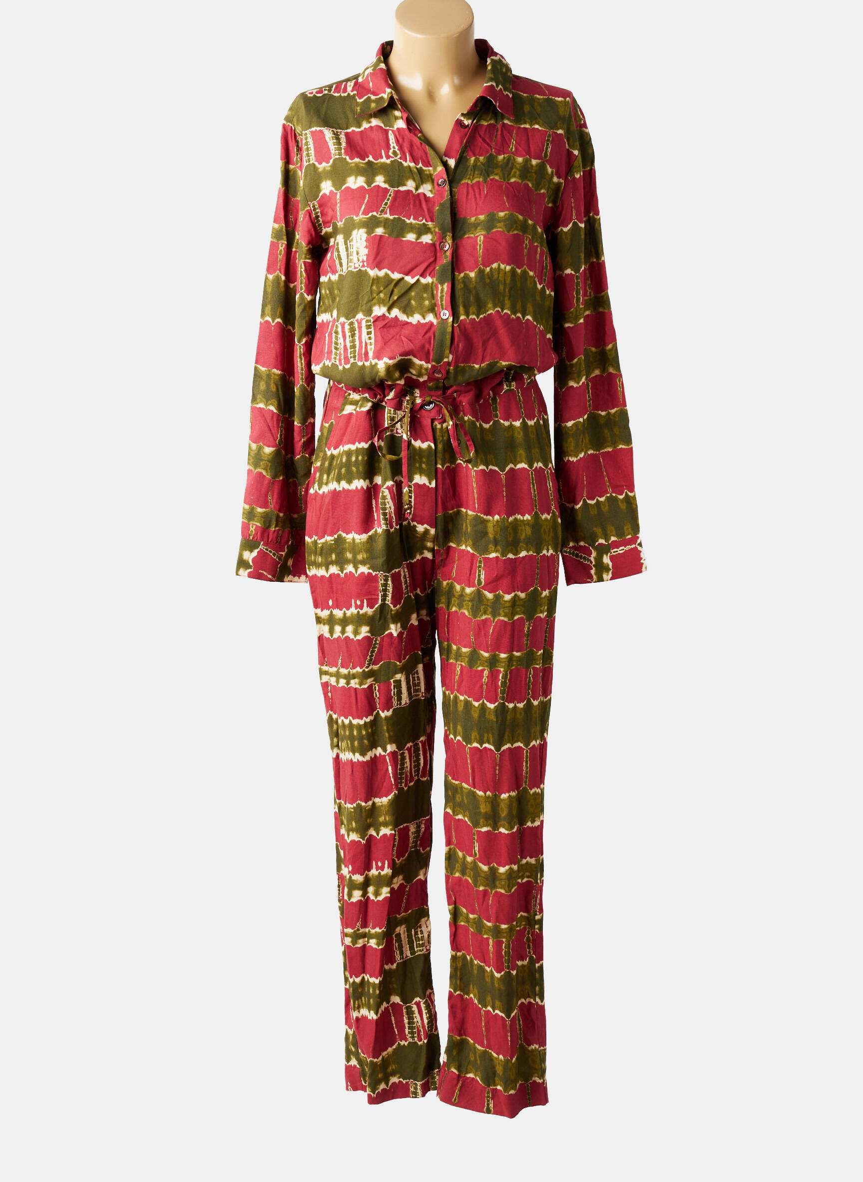 Combi-pantalon coupe cintrée manches longues rouge LA PETITE ETOILE femme