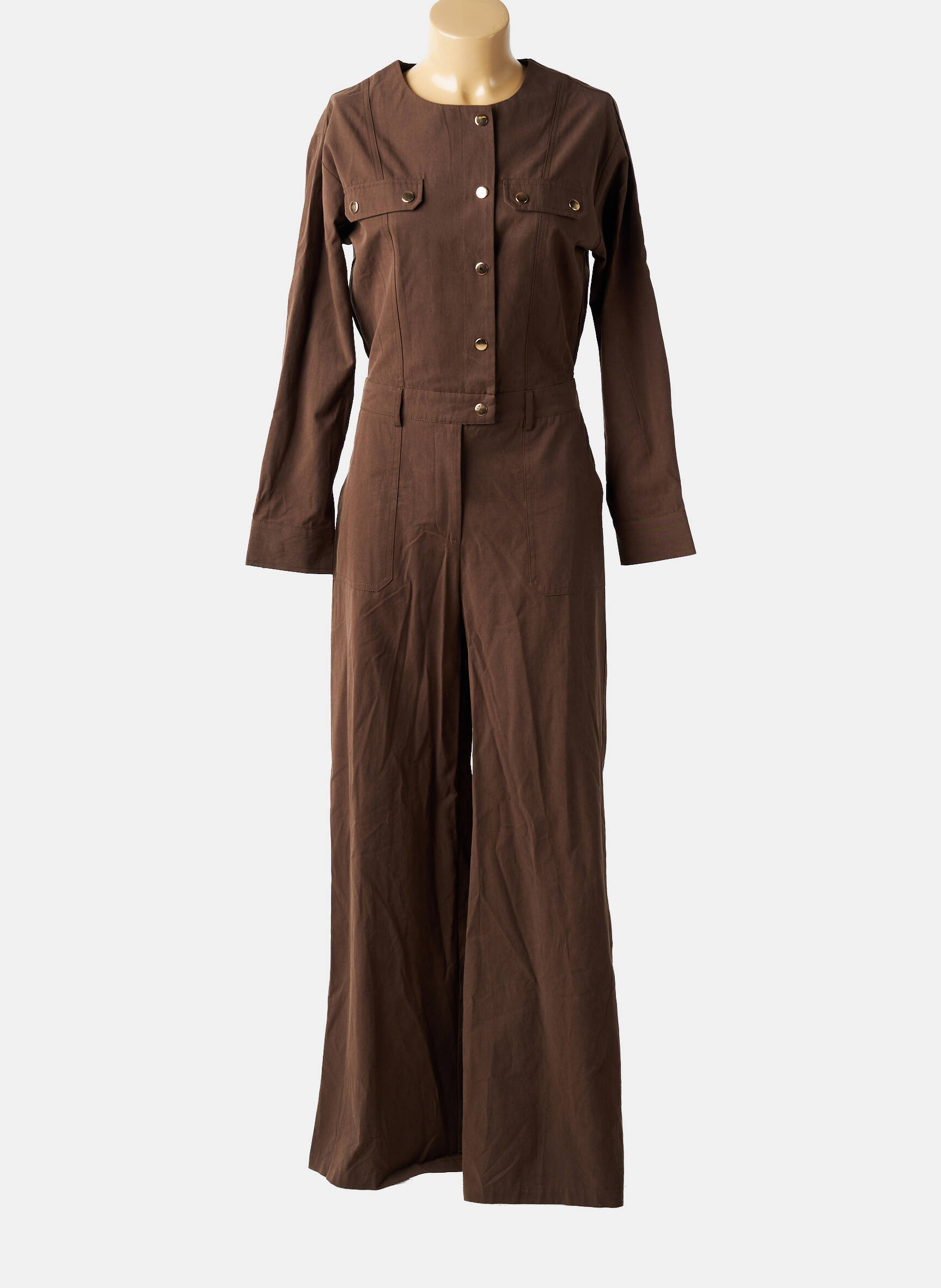 Combi-pantalon coupe cintrée manches longues marron LA PETITE ETOILE femme
