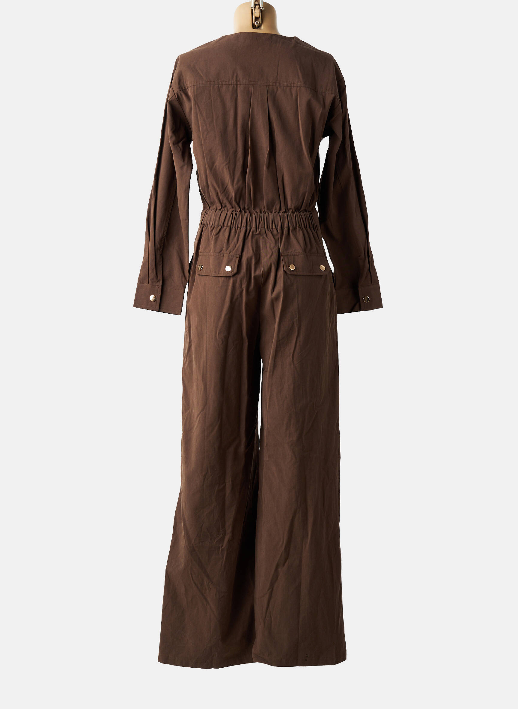 Combi-pantalon coupe cintrée manches longues marron LA PETITE ETOILE femme