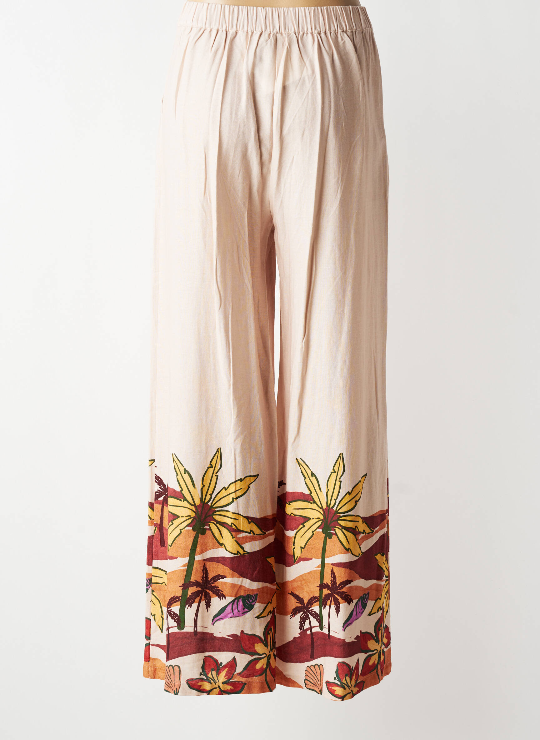 Pantalon large tissage crêpe taille normale rose LA PETITE ETOILE femme