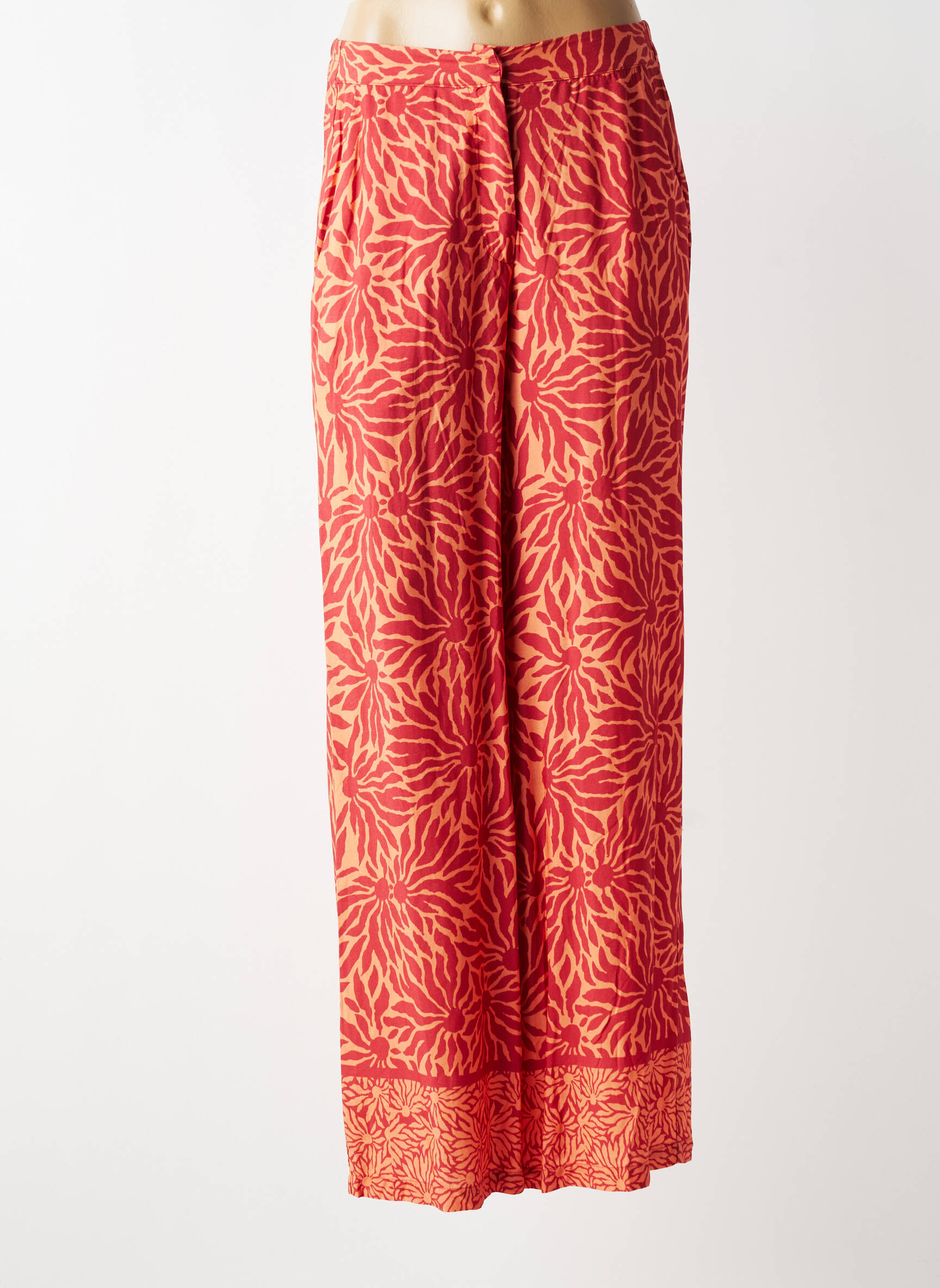 Pantalon large tissage popeline taille normale orange LA PETITE ETOILE femme