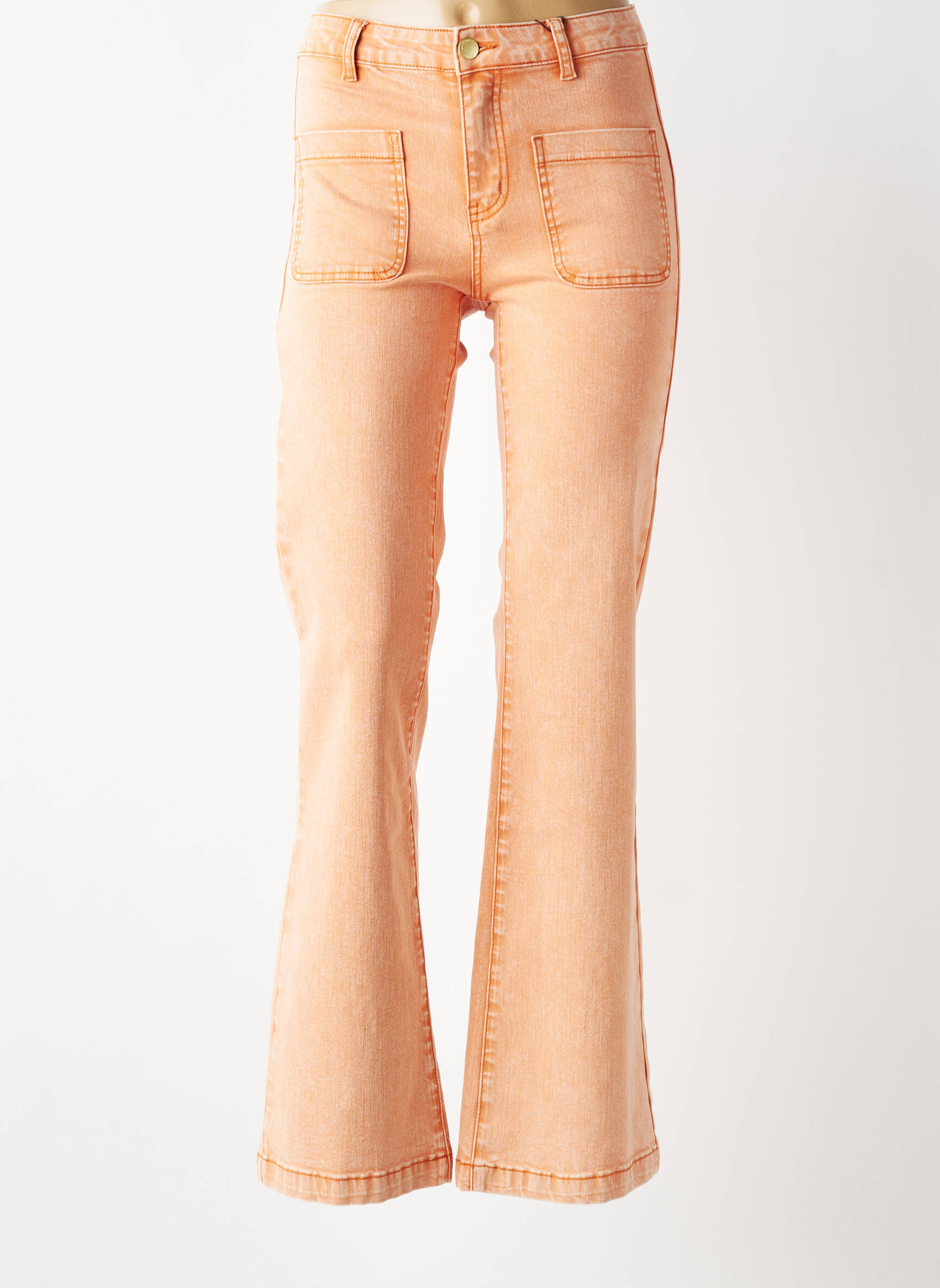 Jeans bootcut taille haute taille haute orange LA PETITE ETOILE femme