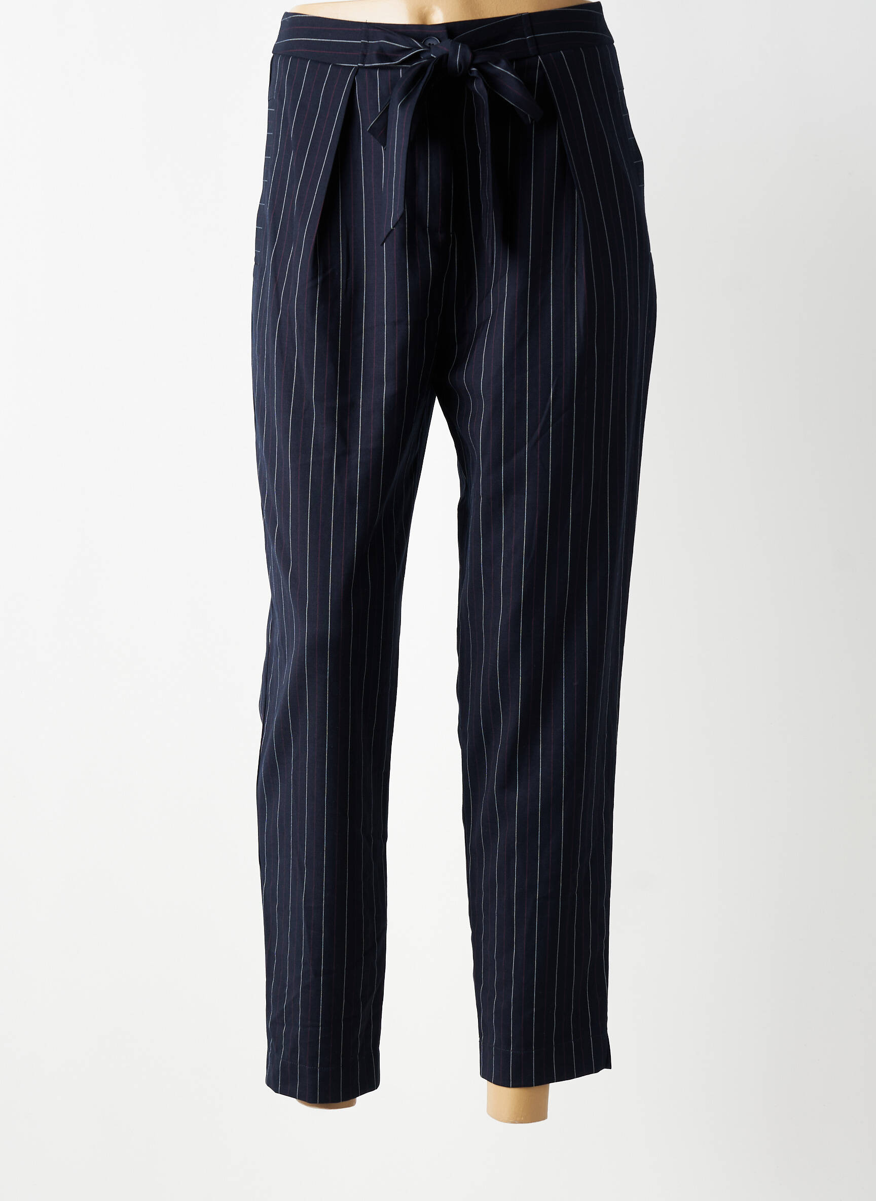 Pantalon 7/8 taille haute taille haute bleu LA PETITE ETOILE femme