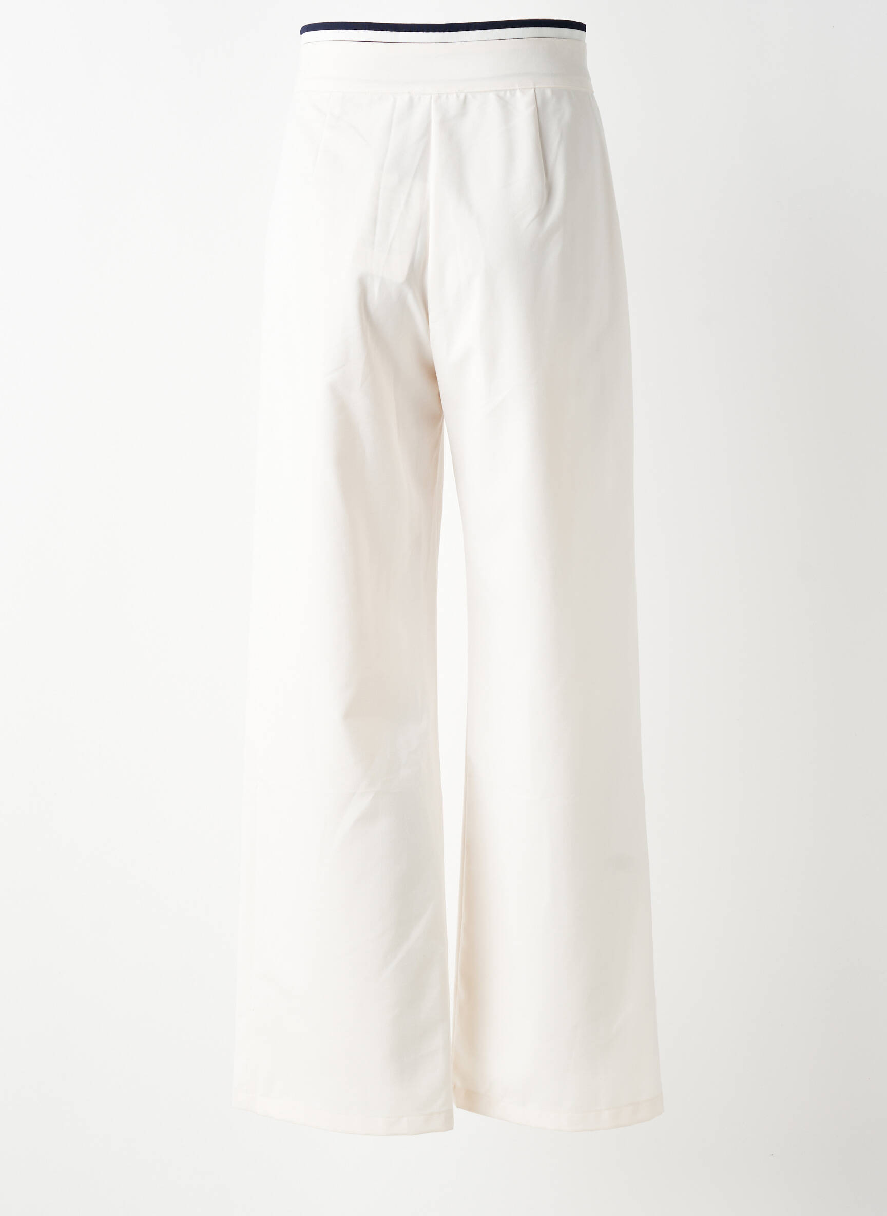 Pantalon large tissage popeline taille haute beige LA PETITE ETOILE femme
