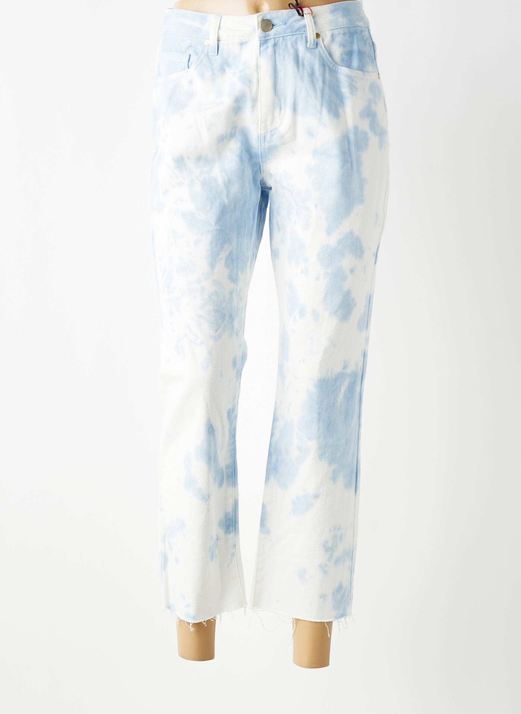 Jeans coupe droite taille haute taille haute bleu LA PETITE ETOILE femme
