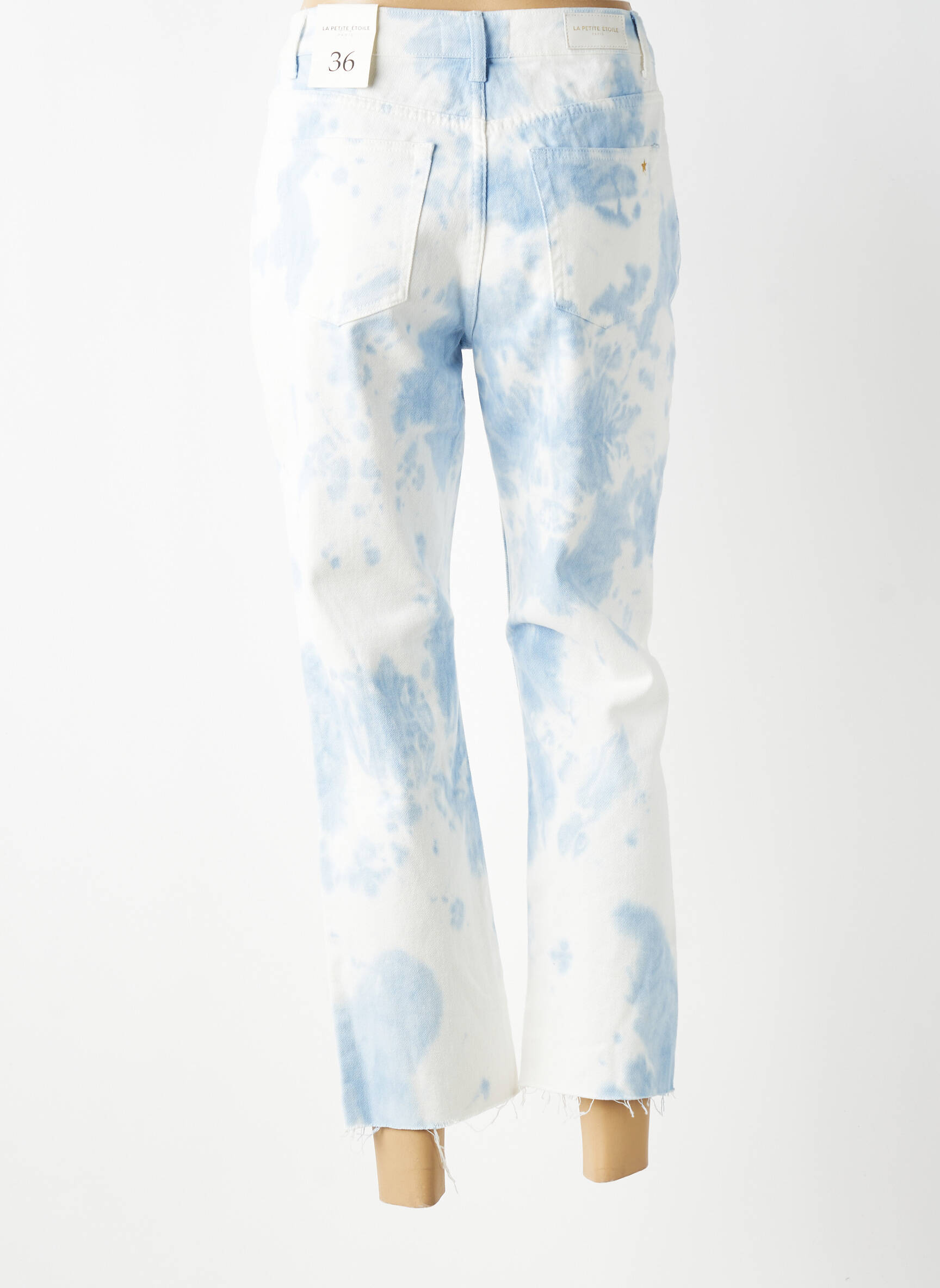 Jeans coupe droite taille haute taille haute bleu LA PETITE ETOILE femme