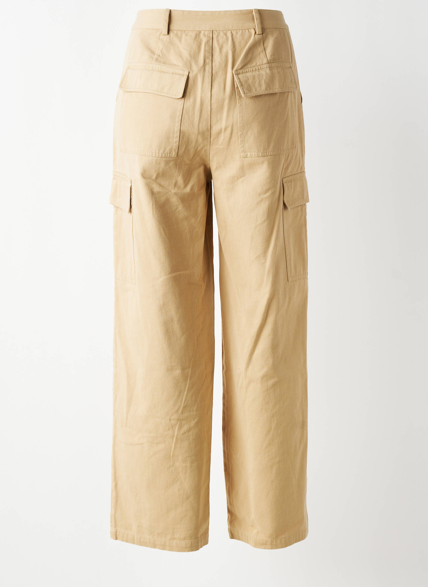 Pantalon cargo coupe droite taille haute beige LA PETITE ETOILE femme