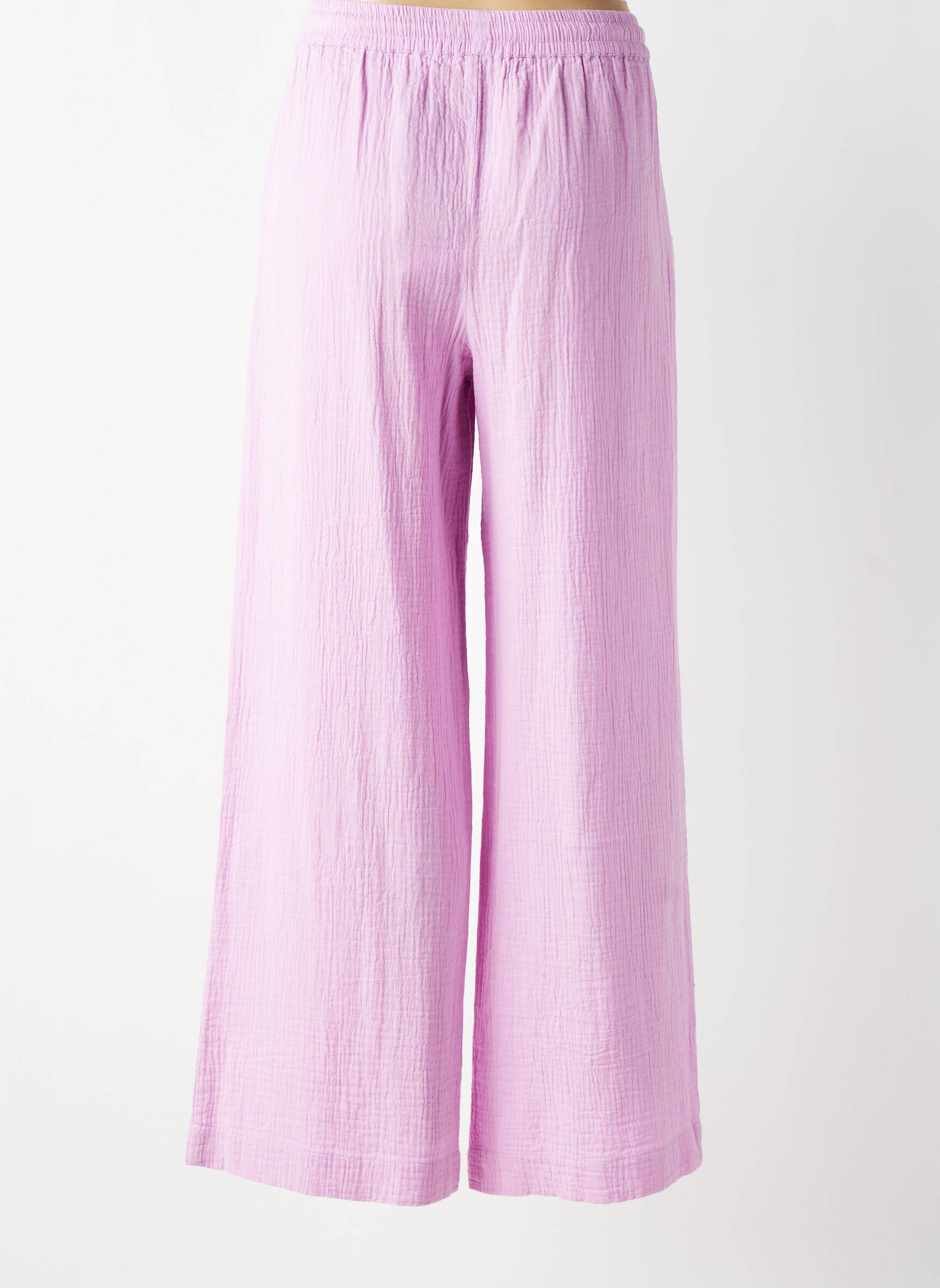 Pantalon large tissage crêpe taille normale rose LA PETITE ETOILE femme