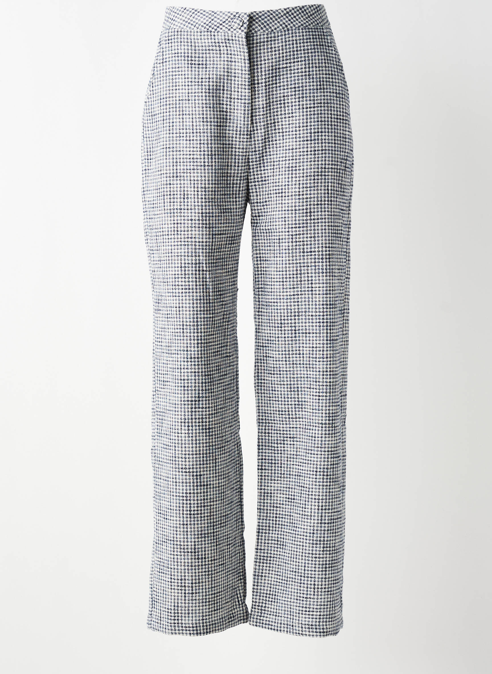 Pantalon droit taille à pinces taille haute bleu LA PETITE ETOILE femme