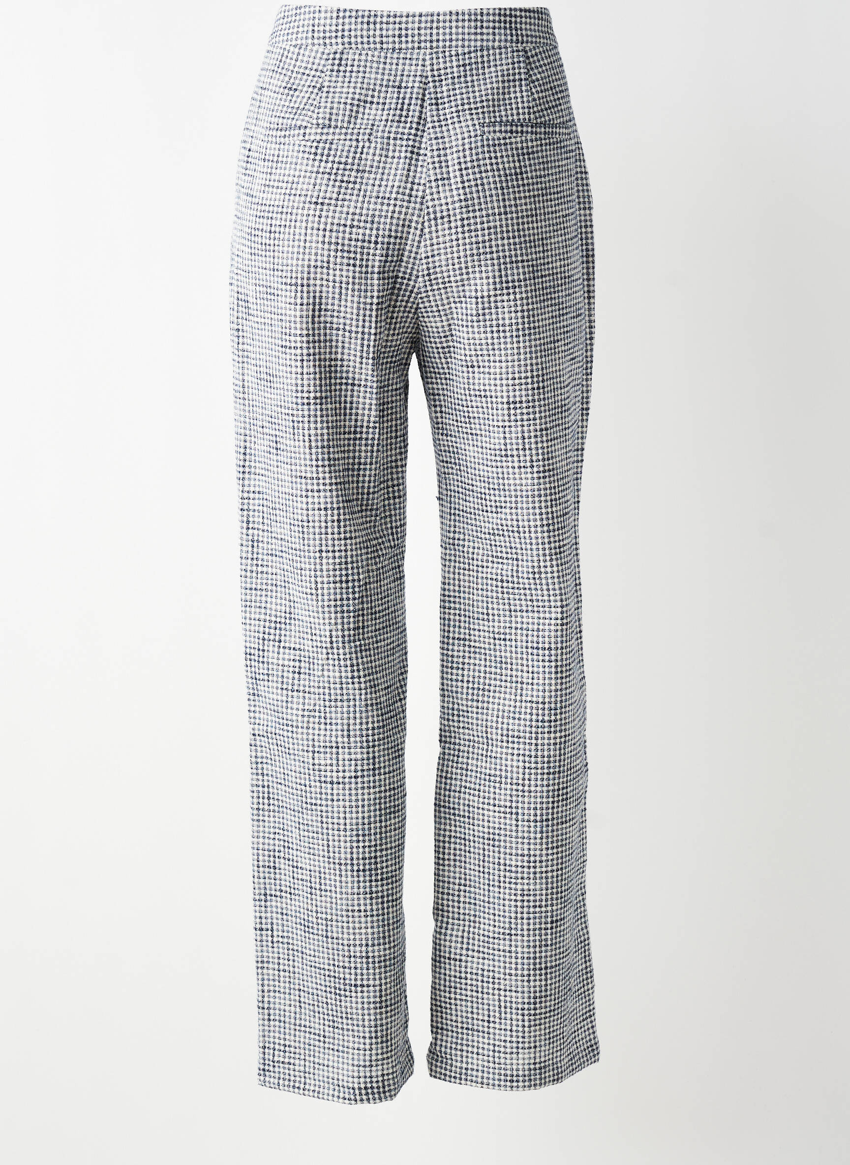 Pantalon droit taille à pinces taille haute bleu LA PETITE ETOILE femme