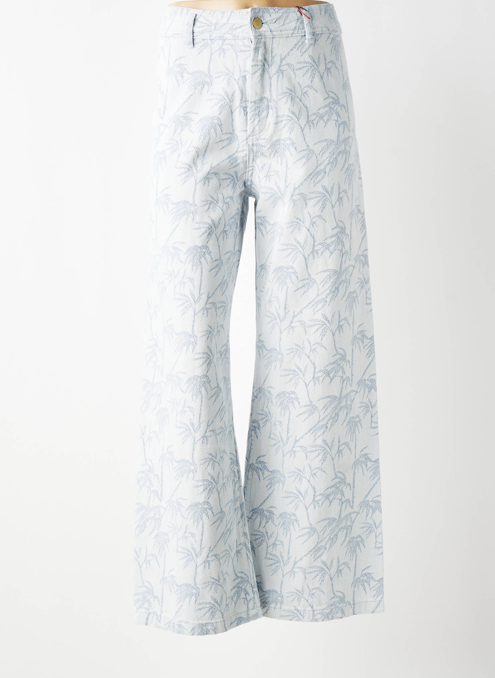 Jeans coupe large taille à pinces taille haute bleu LA PETITE ETOILE femme