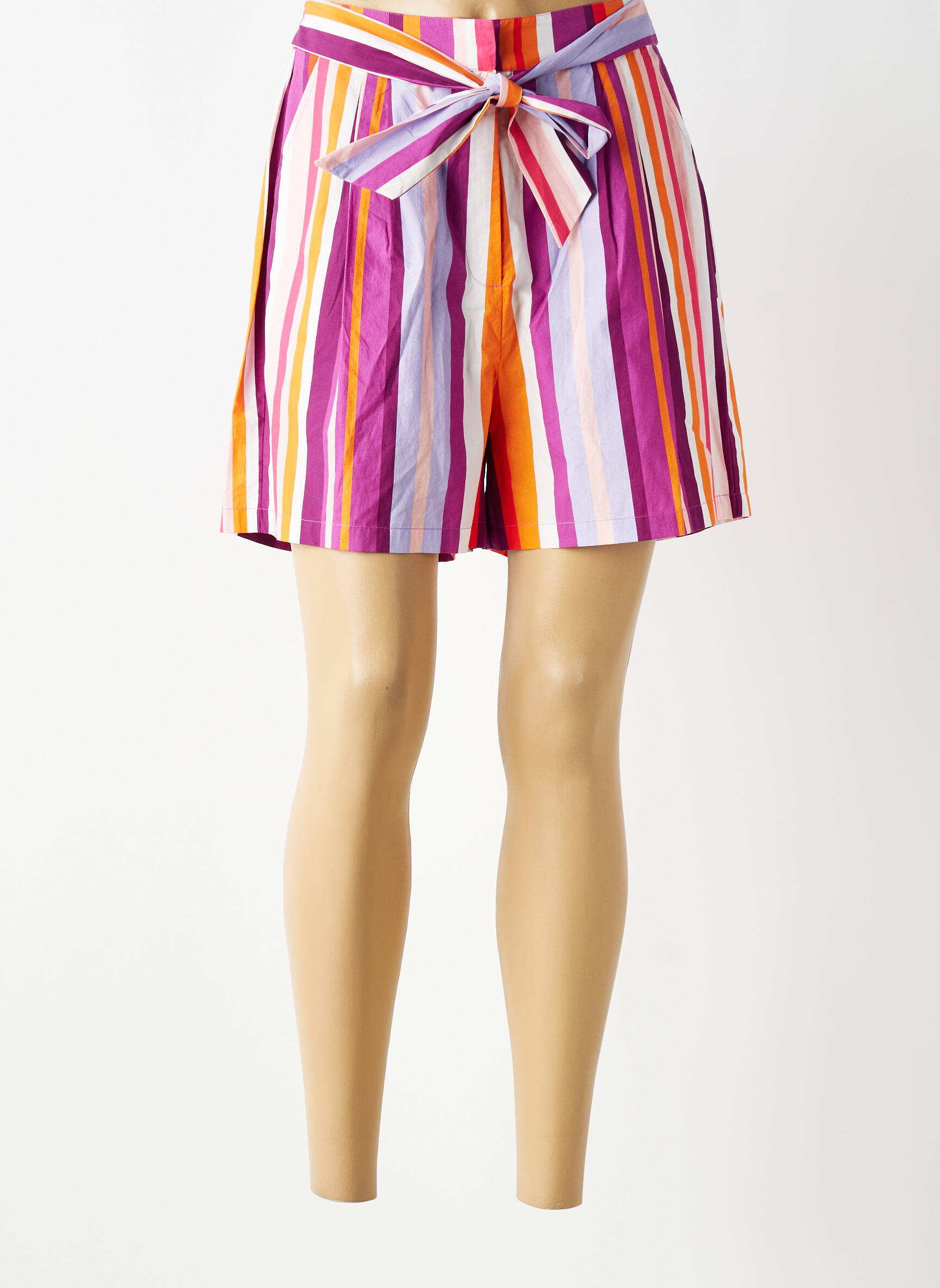 Short fermeture zippée sous rabat avec crochet taille normale violet LA PETITE ETOILE femme
