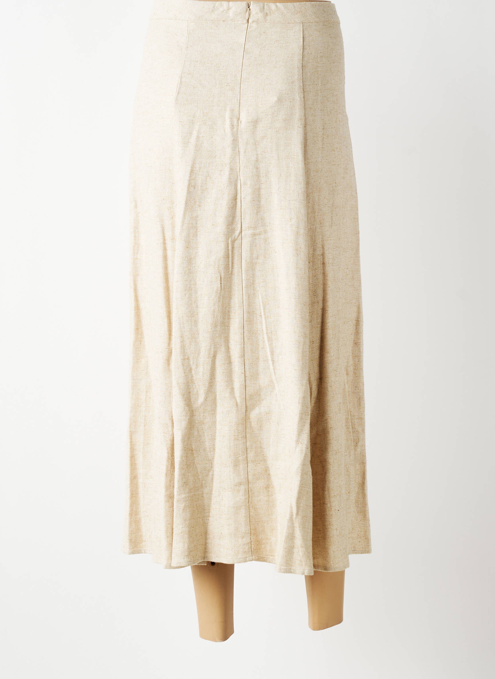 Jupe longue fermeture zippée au dos beige LA PETITE ETOILE femme