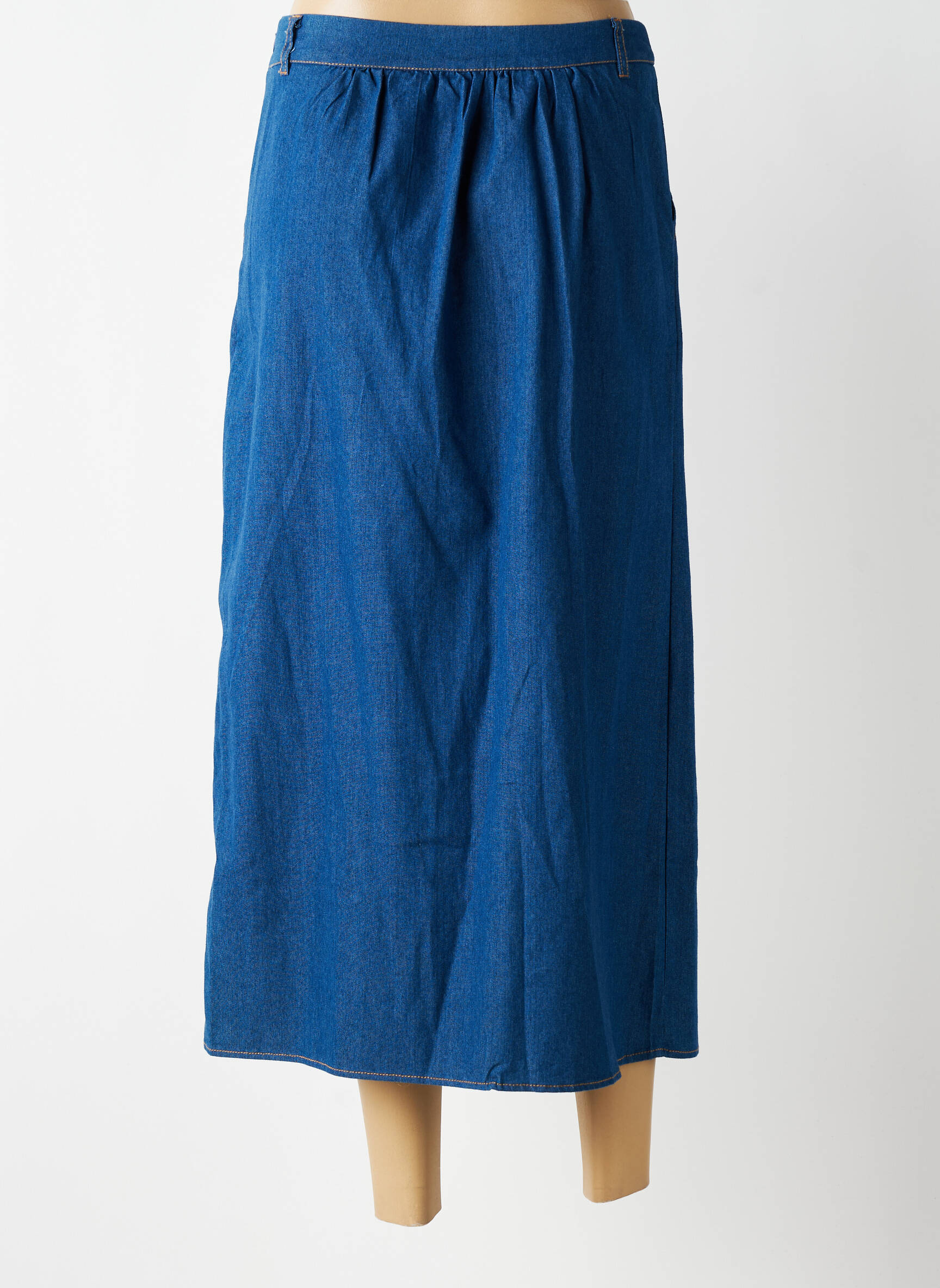 Jupe longue taille haute bleu EMILIE.K femme