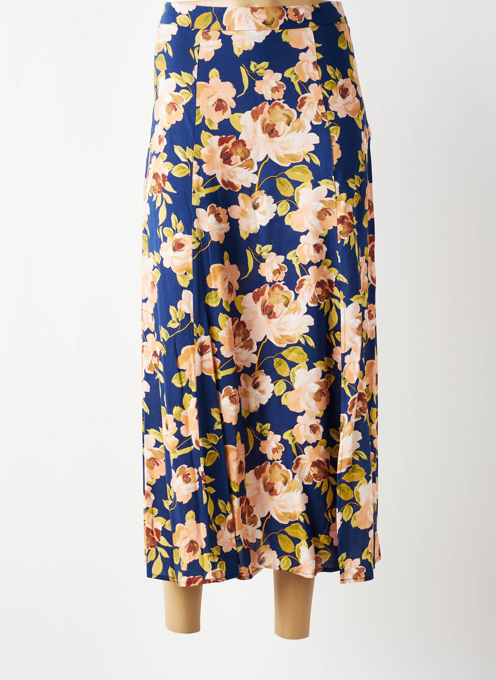 Jupe longue fermeture zippée au dos bleu LA PETITE ETOILE femme