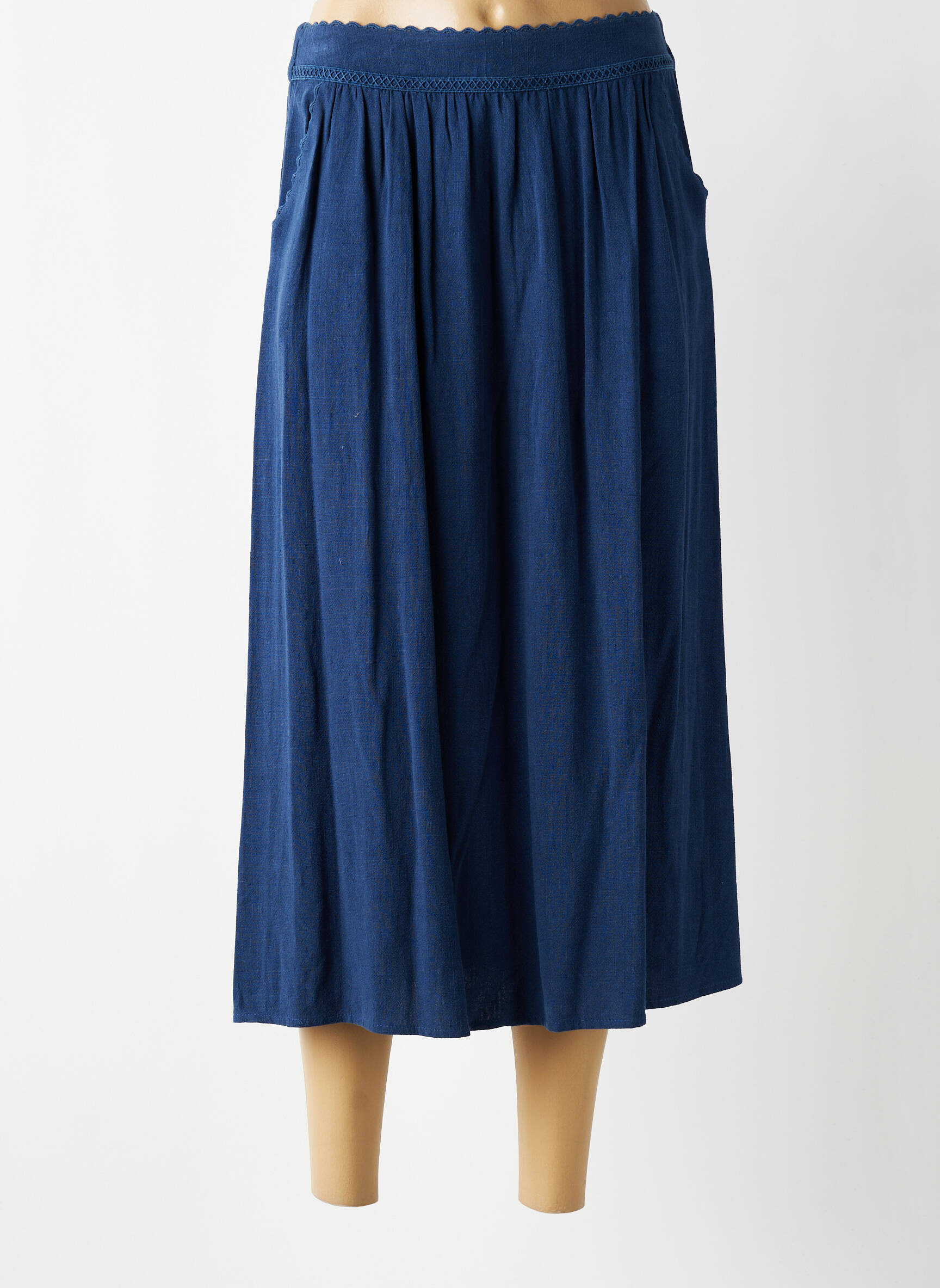 Jupe longue doublure bleu EMILIE.K femme