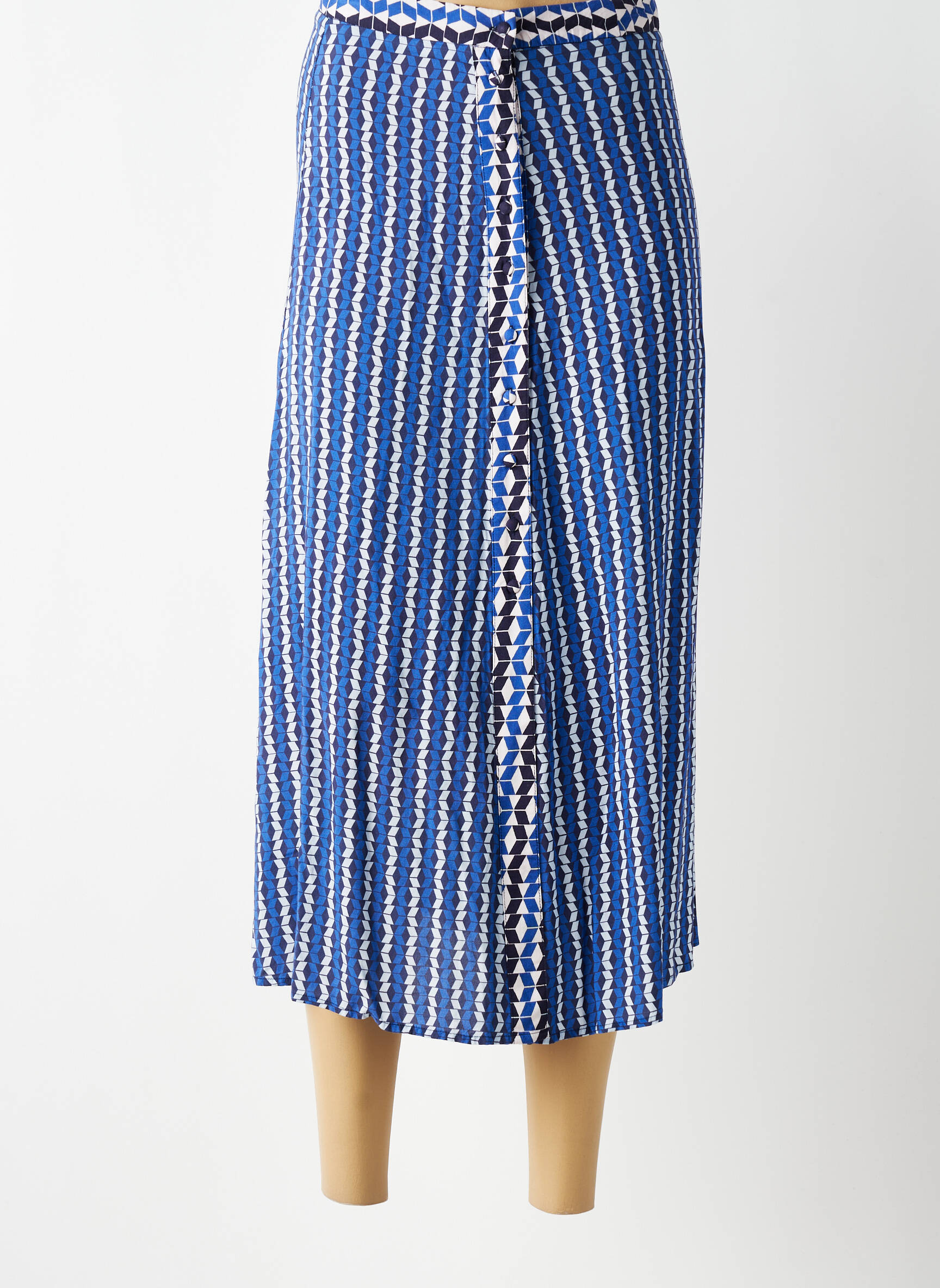 Jupe longue coupe droite bleu LA PETITE ETOILE femme
