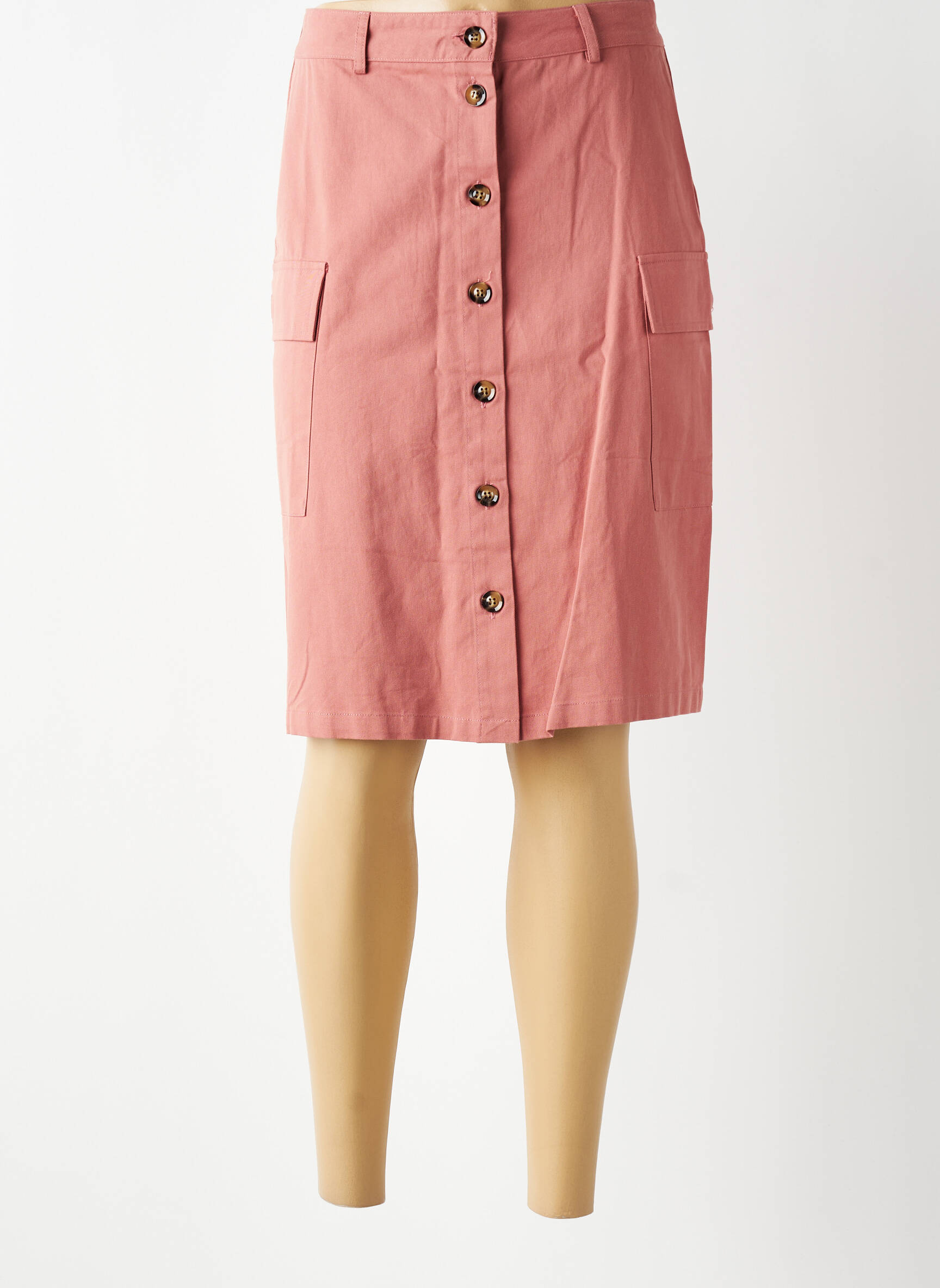 Jupe mi-longue taille à pinces rose LA PETITE ETOILE femme