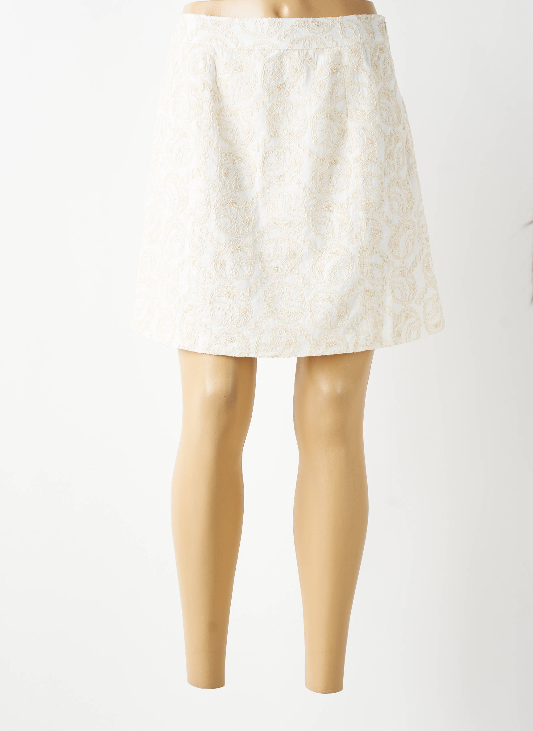 Jupe courte taille à pinces beige LA PETITE ETOILE femme