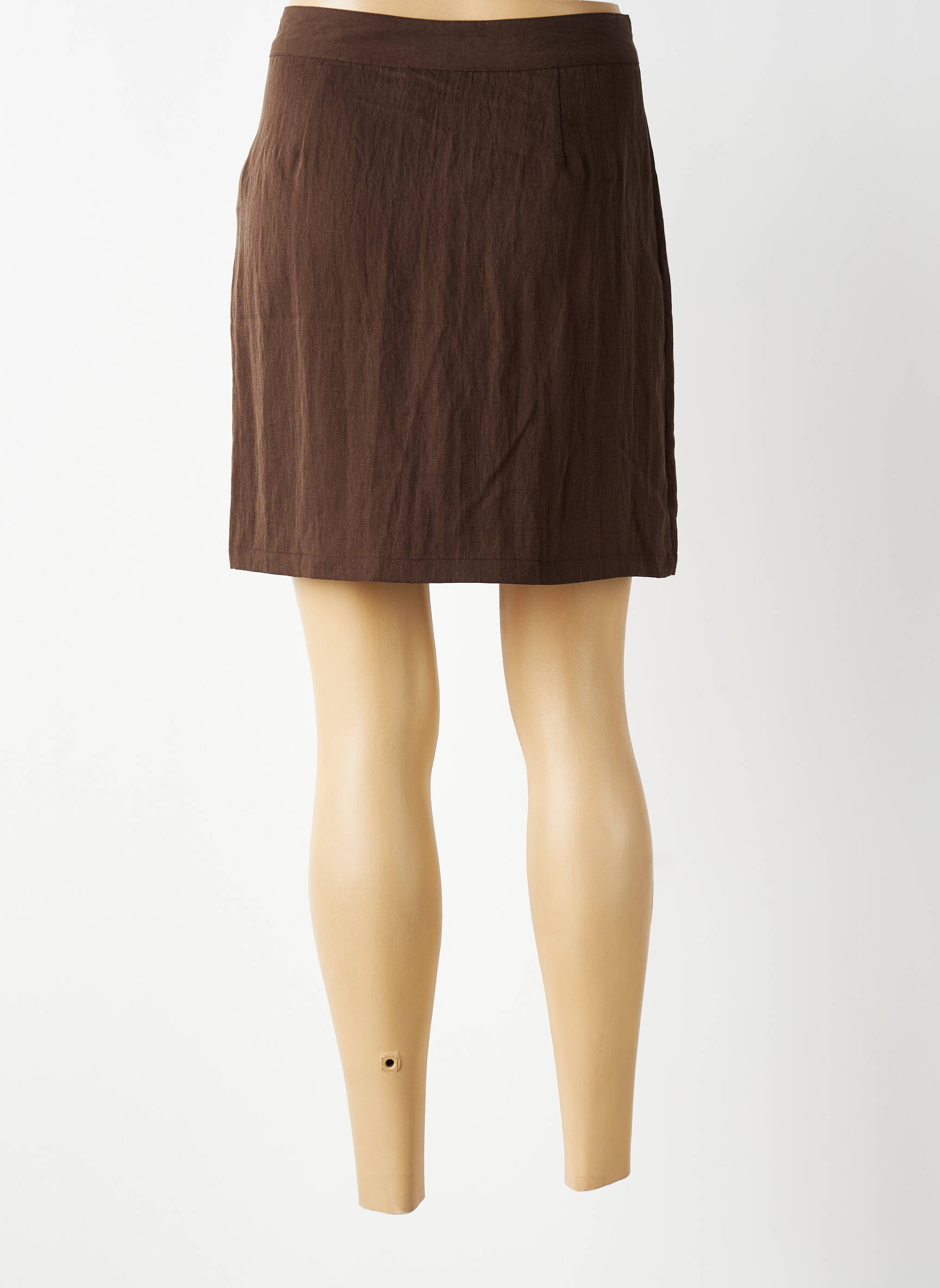 Jupe courte taille à pinces marron LA PETITE ETOILE femme