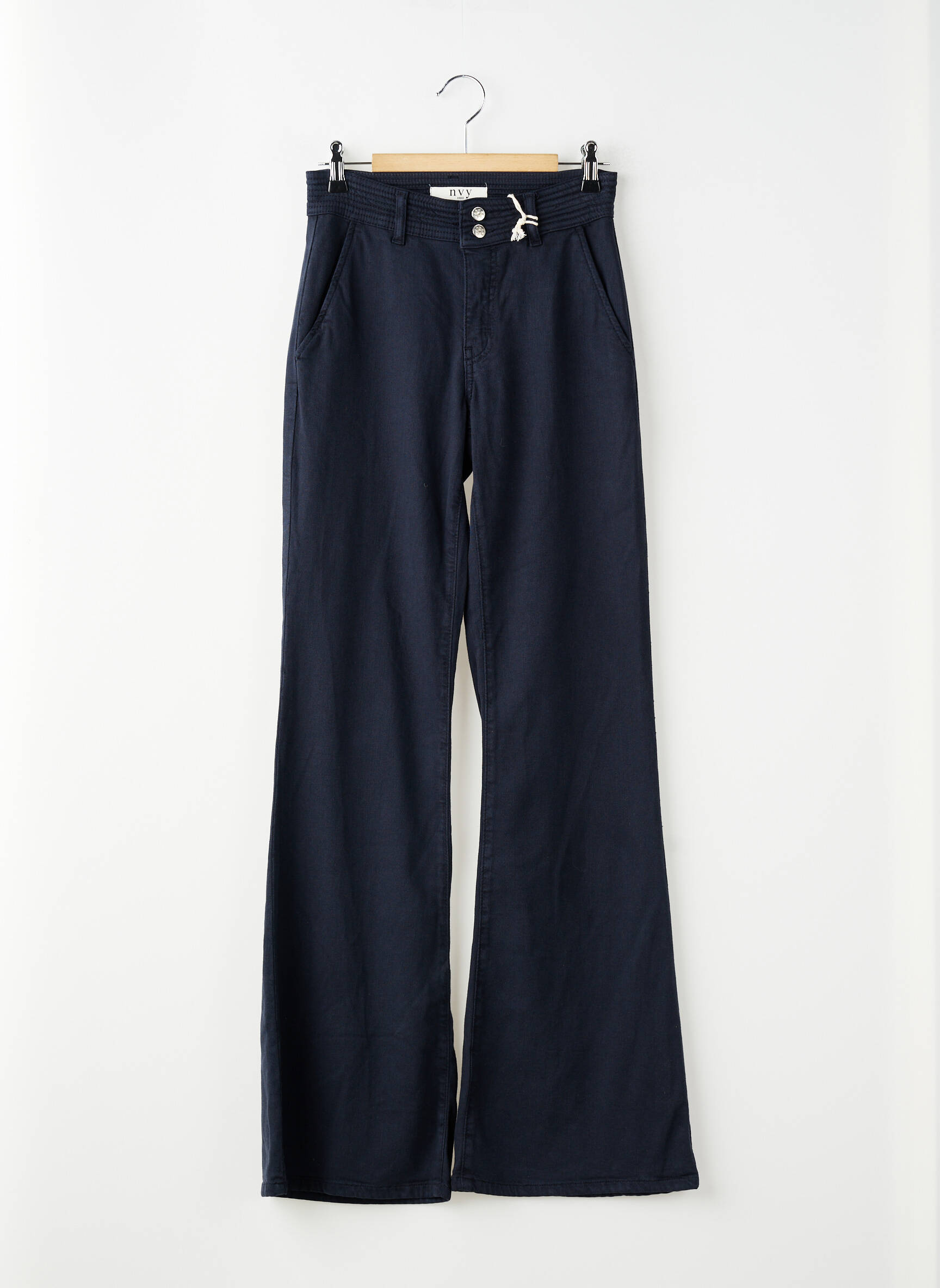 Pantalon flare stretch taille normale bleu NVY femme
