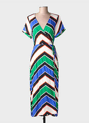 Robe mi-longue manches courtes manches courtes vert LA PETITE ETOILE femme