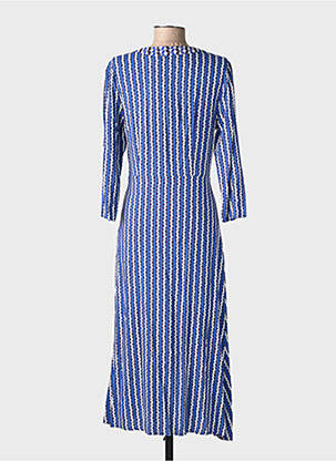 Robe mi-longue manches longues manches longues bleu LA PETITE ETOILE femme