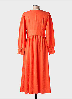 Robe longue manches longues manches longues rouge YUKA femme