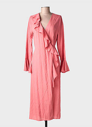 Robe longue manches longues manches longues rose LA PETITE ETOILE femme