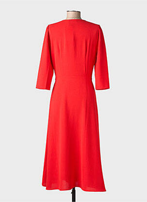 Robe longue coupe cintrée manches 3/4 rouge LA PETITE ETOILE femme