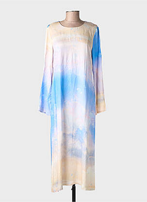Robe longue manches longues manches longues bleu NUMPH femme