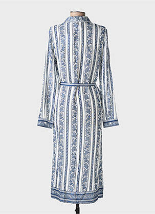 Robe mi-longue imprimé fantaisie manches longues bleu LA PETITE ETOILE femme