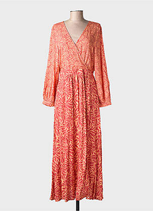 Robe longue manches longues manches longues orange LA PETITE ETOILE femme