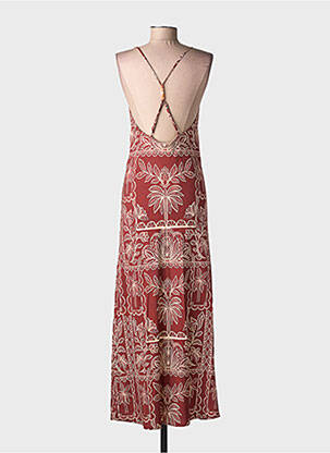 Robe longue tissage popeline sans manche marron LA PETITE ETOILE femme