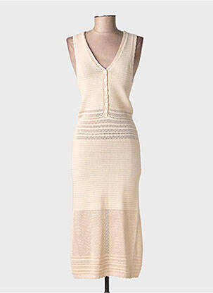 Robe longue sans manche sans manche beige ARTLOVE femme