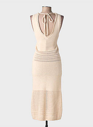Robe longue sans manche sans manche beige ARTLOVE femme