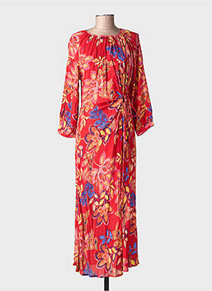 Robe longue manches longues manches longues rouge LA PETITE ETOILE femme
