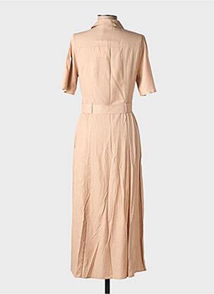 Robe mi-longue manches courtes manches courtes beige LA PETITE ETOILE femme