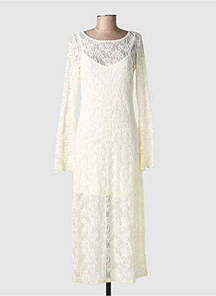 Robe longue manches longues manches longues blanc NUMPH femme